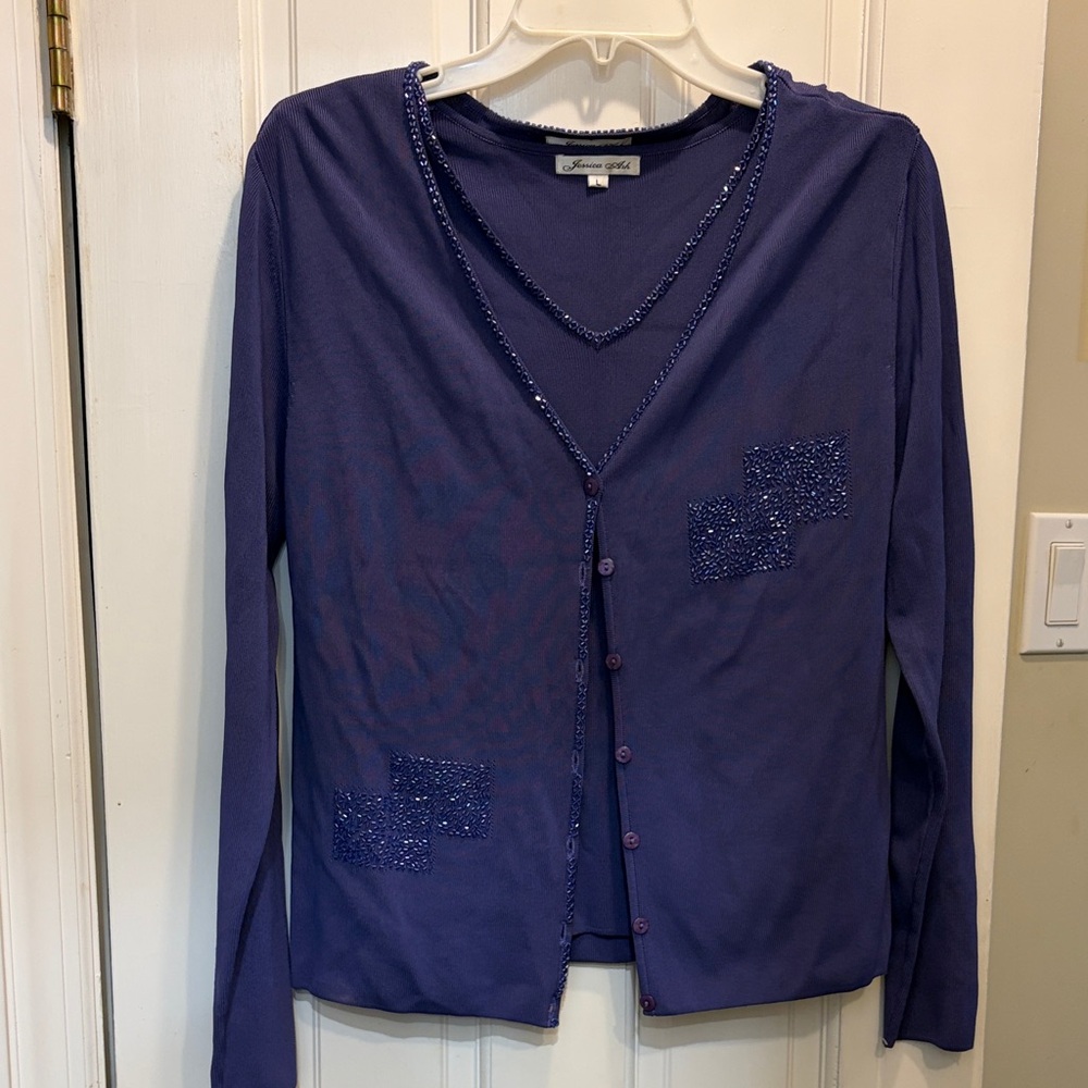 Jessica Ash Sequin Twin Sweater Set